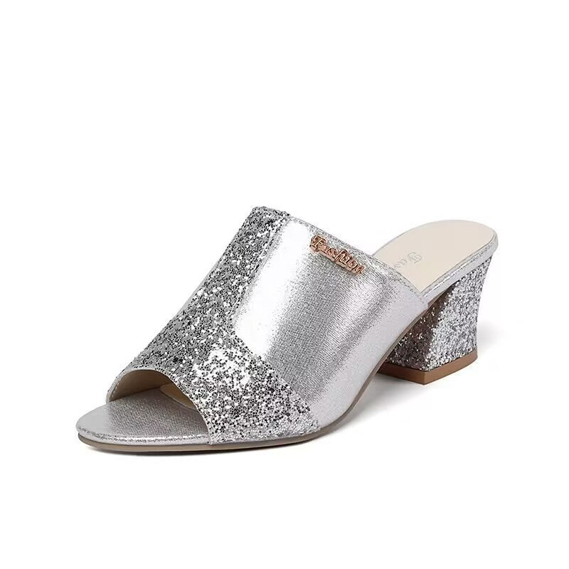 Ortho Pied-Sophie - Sandales confortables et élégantes à sequins dorés pour femme