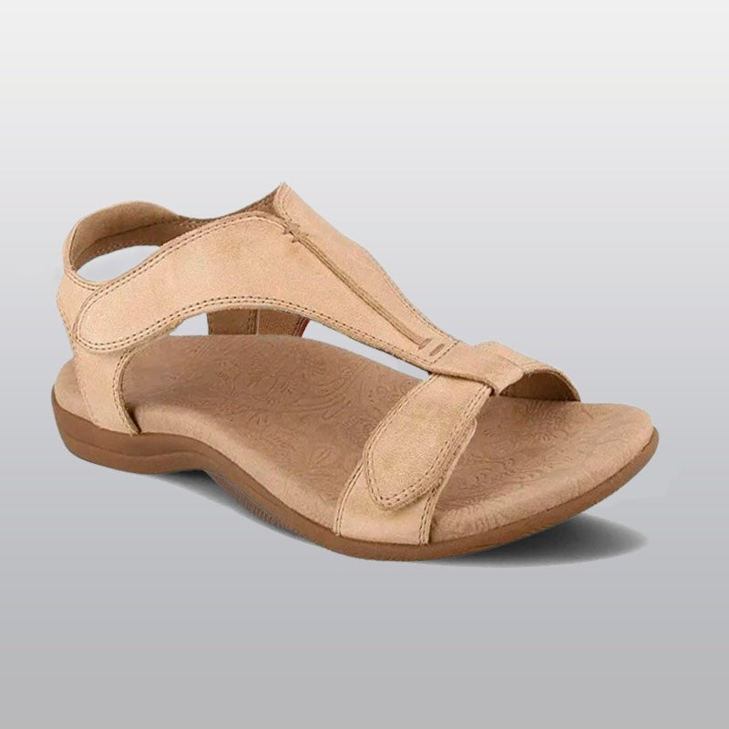 Ortho Pied-Sophie - Sandales ergonomiques orange pour femme à semelle antidérapante