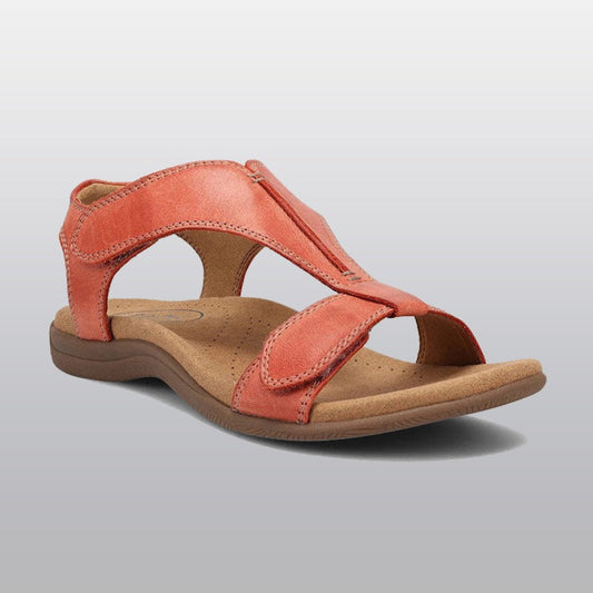 Ortho Pied-Sophie - Sandales ergonomiques orange pour femme à semelle antidérapante