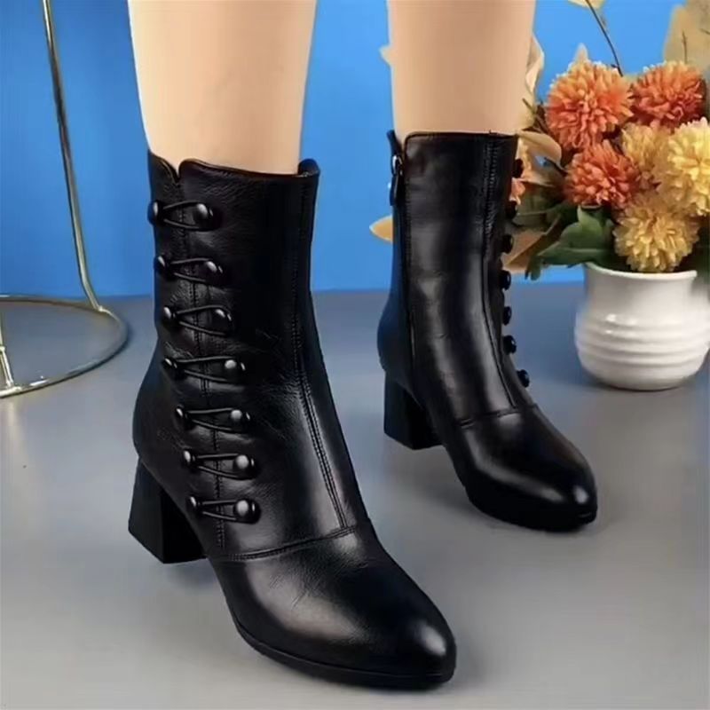 Ortho Pied-Women Boots-Amélie - Bottes chic pour femmes avec boutons latéraux