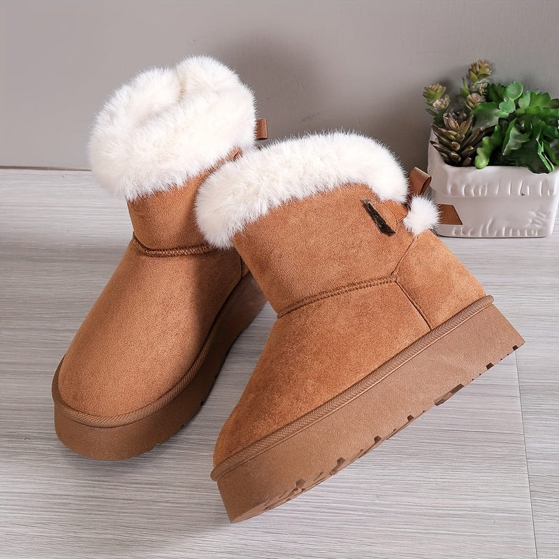 Ortho Pied-Women Boots-Bottes d'hiver douillettes et élégantes en peluche pour femmes