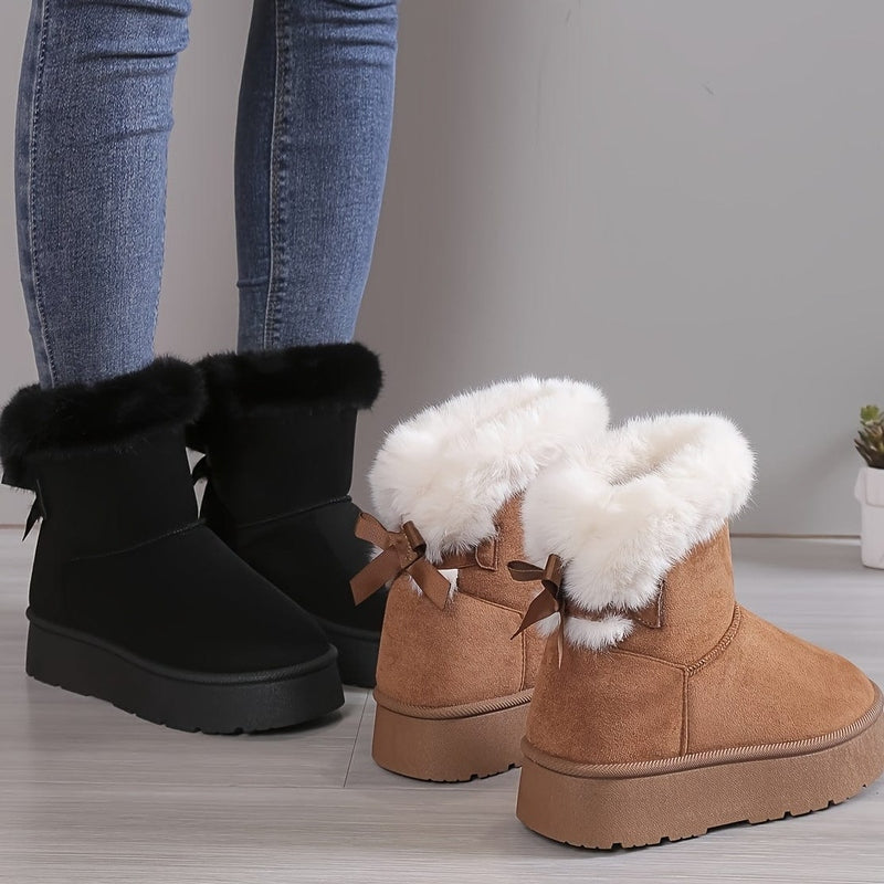 Ortho Pied-Women Boots-Bottes d'hiver douillettes et élégantes en peluche pour femmes