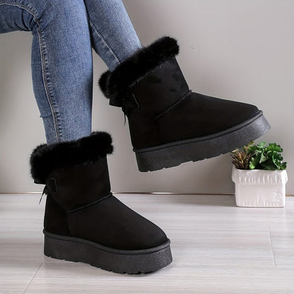 Ortho Pied-Women Boots-Bottes d'hiver douillettes et élégantes en peluche pour femmes