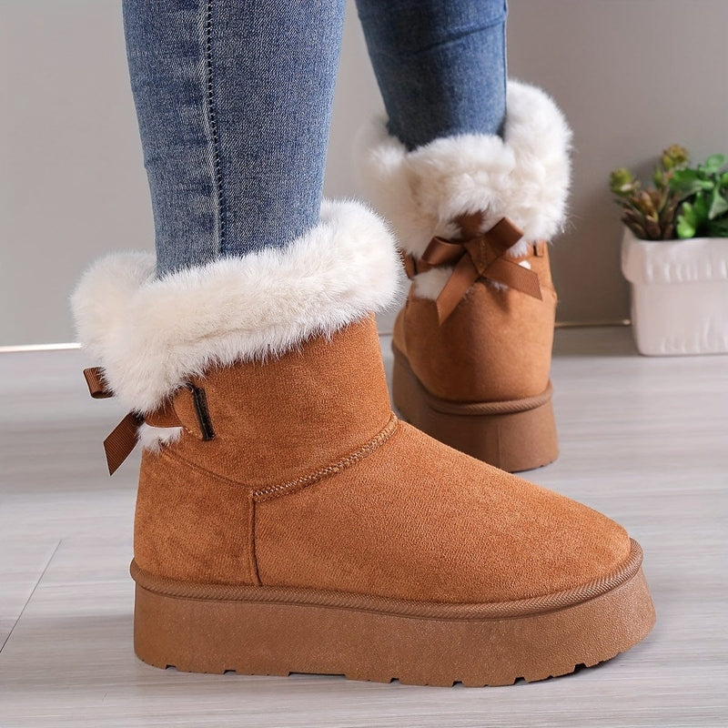 Ortho Pied-Women Boots-Bottes d'hiver douillettes et élégantes en peluche pour femmes