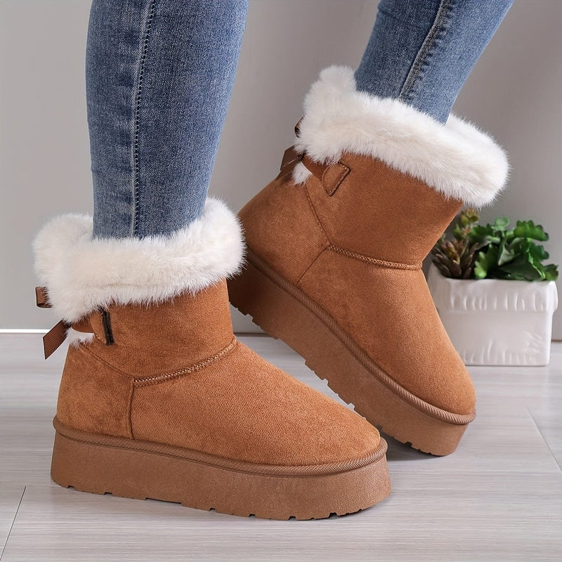 Ortho Pied-Women Boots-Bottes d'hiver douillettes et élégantes en peluche pour femmes