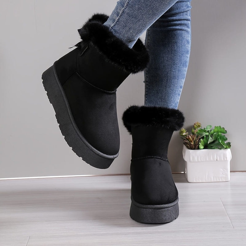 Ortho Pied-Women Boots-Bottes d'hiver douillettes et élégantes en peluche pour femmes