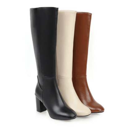 Ortho Pied-Women Boots-Bottes élégantes noires pour femmes avec zip latéral