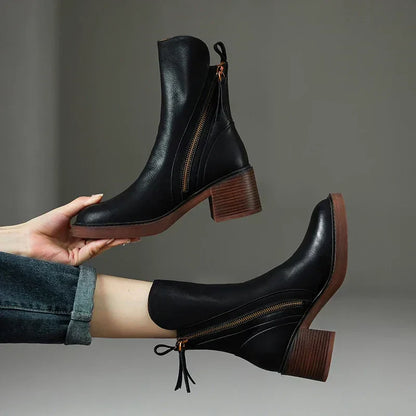 Ortho Pied-Women Boots-Bottes en cuir élégantes et confortables pour femmes, à porter tous les jours