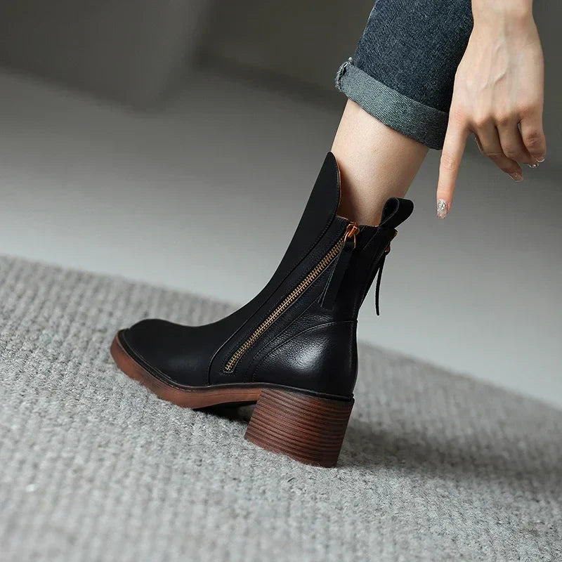 Ortho Pied-Women Boots-Bottes en cuir élégantes et confortables pour femmes, à porter tous les jours