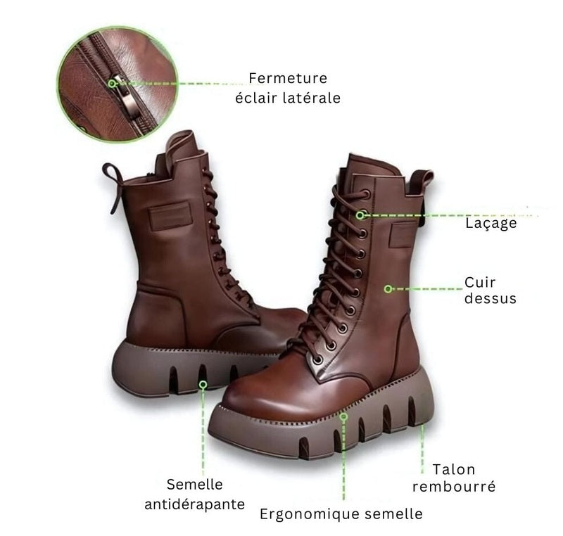 Ortho Pied-Women Boots-Bottes en laine polaire Vintage pour femmes avec semelles épaisses pour un confort optimal